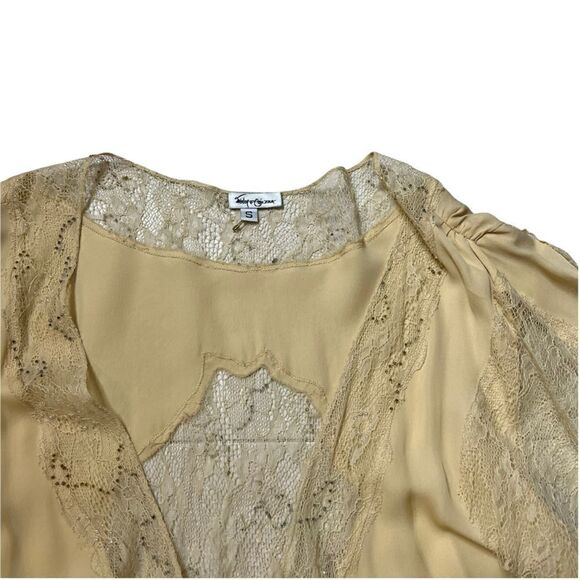 Foley + Corinna silk blouse top wrap lace beads - Picture 13 of 15